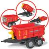 ROLLY TOYS Junior RT - Traktor na peda?y czerwony z przyczep? i ?y?k?