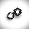 Vektor bra cogwheels 3 mozgat tandem egy tt