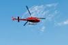 Piros helikopter fnyes nyr Nap Stock fot