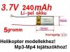 Helikopter modell tuning akku, 240mAh 3.7V Li-Pol