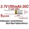 Tvirnyts helikopter ptalkatrsz, akku 150mAh 3.7V Li-Pol