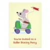 Mouse on a Skate Scooter Roller Skate Party Personalized Invites
