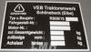 Traktor DDR RS08 15 Typenschild Maulwurf neu